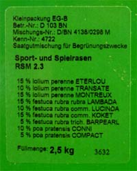 Saatgut-Etikett