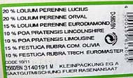 Informationen zum Inhalt von Rasenmischungen