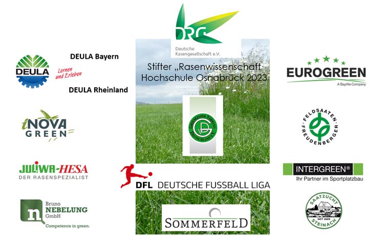Die aktuellen Stifter 2023 zur Förderung der Rasenwissenschaft an der Hochschule Osnabrück. 