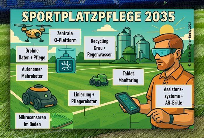 Infografik 2035: Der Greenkeeper wird zum „Datenmanager“.